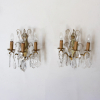 Pair Of French Brass And Crystal Sconces