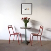 French, Wrought Iron And Marble Bistro Table