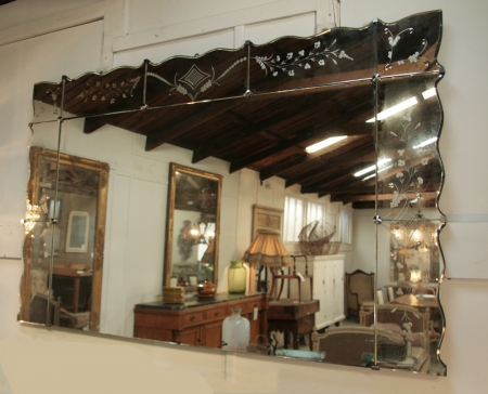 Large 1940's Sectionned Venetian Style Mirror