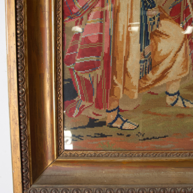 Large, Gilt Framed, 19th Century Needlepoint