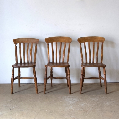 Set Of Six, English, Provincial, Dining Chairs 