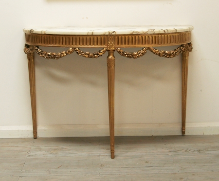 Louis 16th Style Gilt Console Table