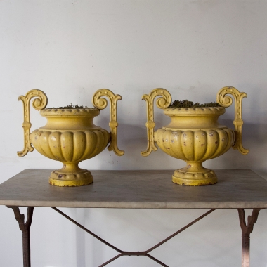 Pair Of French Cast Iron Urns