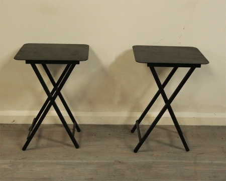 Pair Of American Campaign Style Sidetables