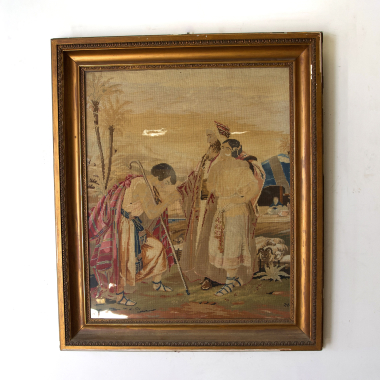 Large, Gilt Framed, 19th Century Needlepoint