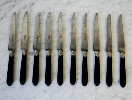 Set of French, 19th Century, Ebonised Knives 