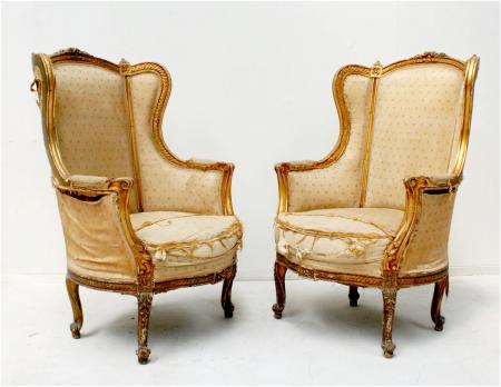 Pair of Exceptional French Gilt Bergères