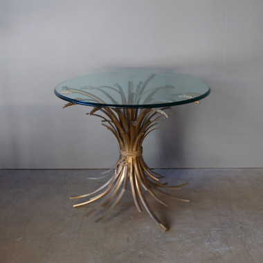 Mid Century, Gilt, Tole, Wheatsheaf Table 
